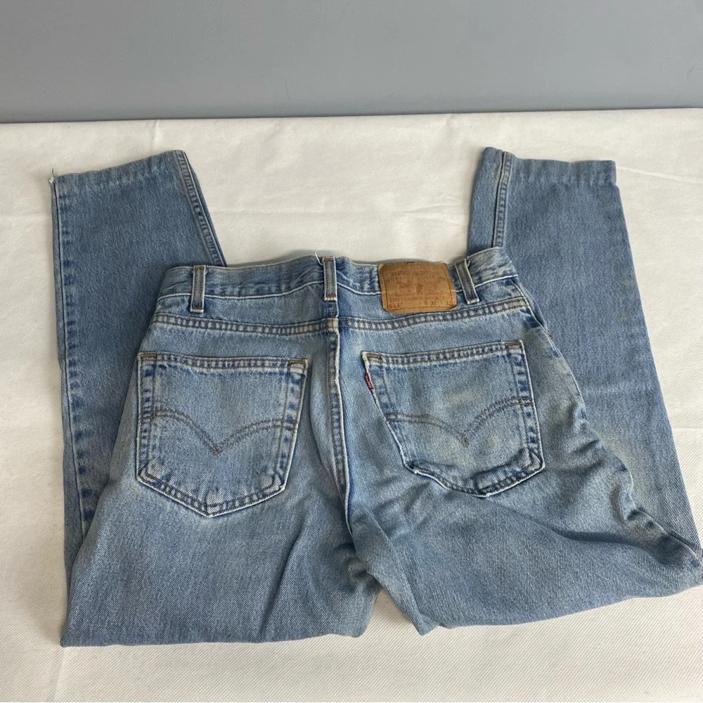 Vintage Levis 512 Jeans Men 32x27.5 Blue Slim For Tapered Leg 90s Y2K